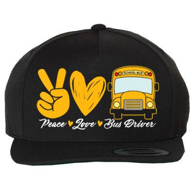 School Bus Driver Peace Love Bus Driver Driving Bus Wool Snapback Cap