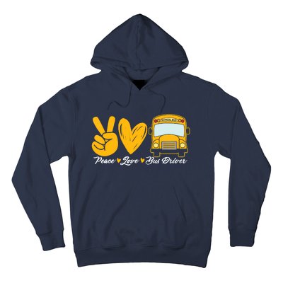 School Bus Driver Peace Love Bus Driver Driving Bus Hoodie