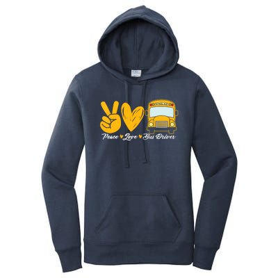 School Bus Driver Peace Love Bus Driver Driving Bus Women's Pullover Hoodie