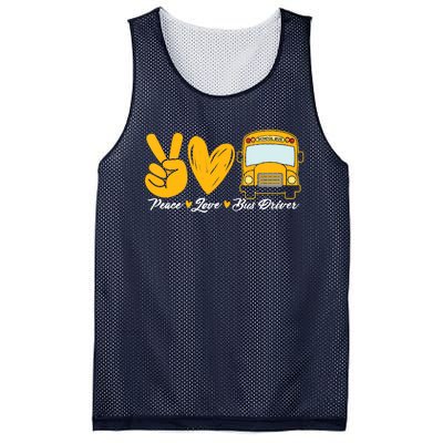 School Bus Driver Peace Love Bus Driver Driving Bus Mesh Reversible Basketball Jersey Tank