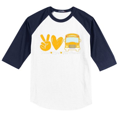 School Bus Driver Peace Love Bus Driver Driving Bus Baseball Sleeve Shirt