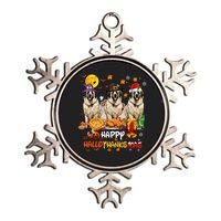 Saint Bernard Dog Happy Halloween Thanksgiving Christmas Long Sleeve Metallic Star Ornament