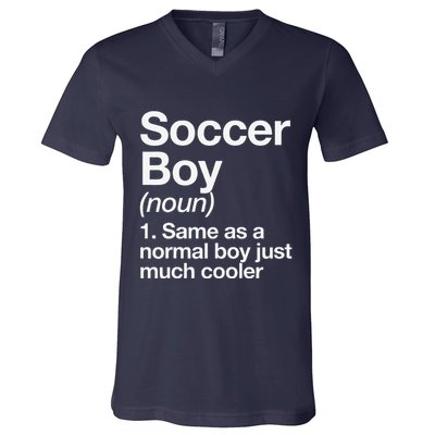 Soccer Boy Definition Funny Sports V-Neck T-Shirt