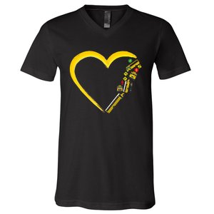 School Bus Driver Heart V-Neck T-Shirt