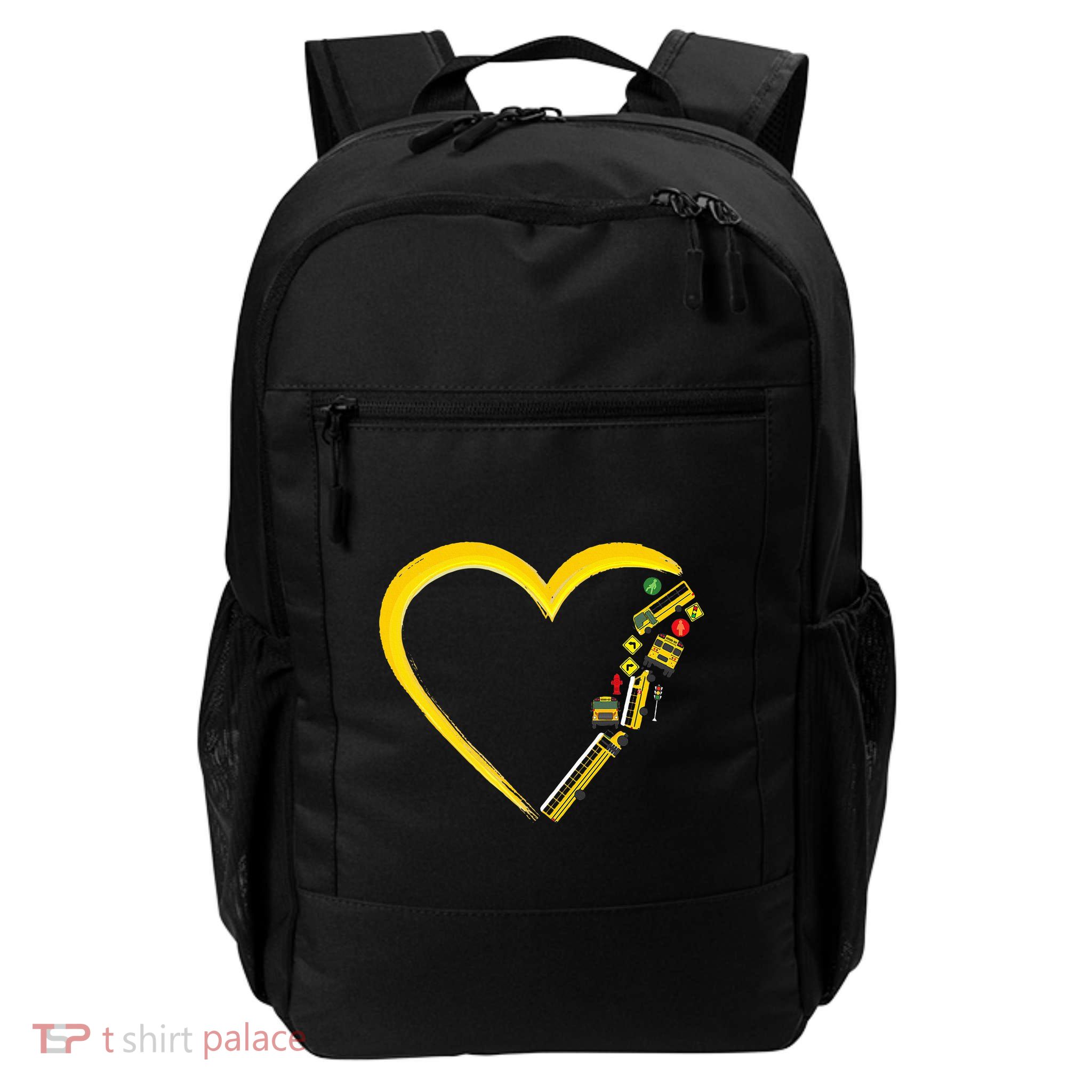 School Bus Driver Heart Daily Commute Backpack