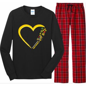 School Bus Driver Heart Long Sleeve Pajama Set