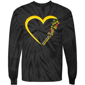 School Bus Driver Heart Tie-Dye Long Sleeve Shirt