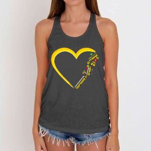 School Bus Driver Heart Women's Knotted Racerback Tank