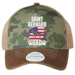 Saint Bernard Dad Dog Lover American Us Flag Legacy Tie Dye Trucker Hat