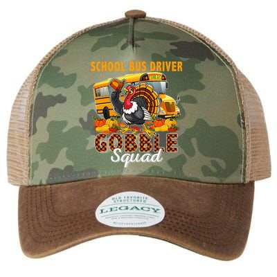 School Bus Driver Gobble Squad Thanksgiving Plaid Turkey Legacy Tie Dye Trucker Hat