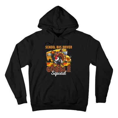 School Bus Driver Gobble Squad Thanksgiving Plaid Turkey Hoodie