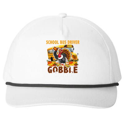 School Bus Driver Gobble Squad Thanksgiving Plaid Turkey Snapback Five-Panel Rope Hat