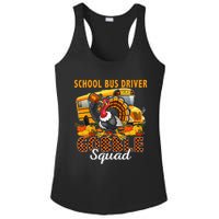 School Bus Driver Gobble Squad Thanksgiving Plaid Turkey Ladies PosiCharge Competitor Racerback Tank