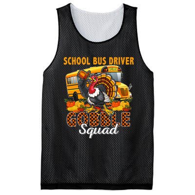 School Bus Driver Gobble Squad Thanksgiving Plaid Turkey Mesh Reversible Basketball Jersey Tank