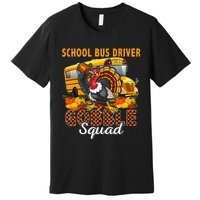 School Bus Driver Gobble Squad Thanksgiving Plaid Turkey Premium T-Shirt