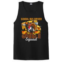 School Bus Driver Gobble Squad Thanksgiving Plaid Turkey PosiCharge Competitor Tank