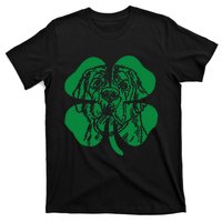 St Bernard Dog Head Face Green Shamrock Saint Patrick's Day T-Shirt