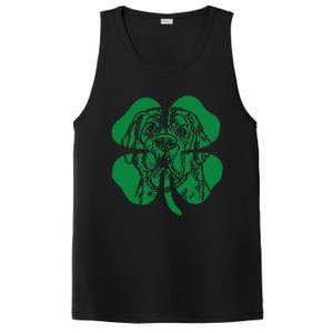 St Bernard Dog Head Face Green Shamrock Saint Patrick's Day PosiCharge Competitor Tank