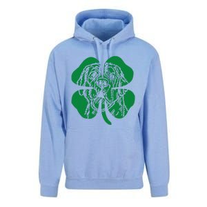 St Bernard Dog Head Face Green Shamrock Saint Patrick's Day Unisex Surf Hoodie