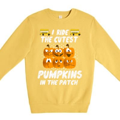 School Bus Driver I Drive The Cutest Pumpkins In Patch Cool Gift Premium Crewneck Sweatshirt