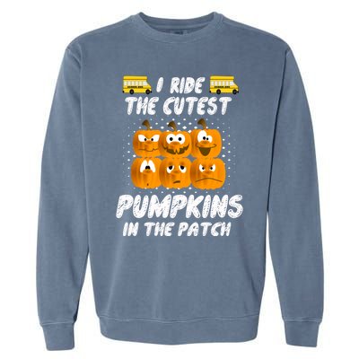 School Bus Driver I Drive The Cutest Pumpkins In Patch Cool Gift Garment-Dyed Sweatshirt