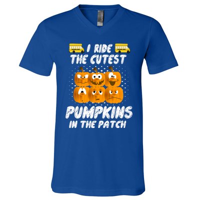 School Bus Driver I Drive The Cutest Pumpkins In Patch Cool Gift V-Neck T-Shirt