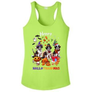 Saint Bernard Dog Christmas Thanksgiving Happy Hallothankmas Ladies PosiCharge Competitor Racerback Tank