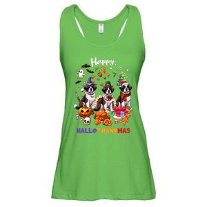 Saint Bernard Dog Christmas Thanksgiving Happy Hallothankmas Ladies Essential Flowy Tank