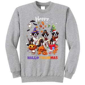 Saint Bernard Dog Christmas Thanksgiving Happy Hallothankmas Sweatshirt