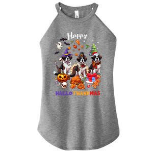 Saint Bernard Dog Christmas Thanksgiving Happy Hallothankmas Women's Perfect Tri Rocker Tank