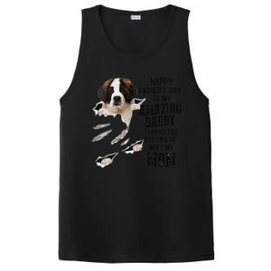 Saint Bernard Dad Happy Fathers Day To My Amazing Daddy Dog PosiCharge Competitor Tank