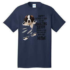 Saint Bernard Dad Happy Fathers Day To My Amazing Daddy Dog Tall T-Shirt