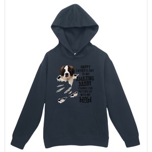 Saint Bernard Dad Happy Fathers Day To My Amazing Daddy Dog Urban Pullover Hoodie