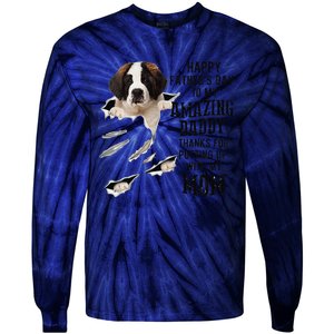 Saint Bernard Dad Happy Fathers Day To My Amazing Daddy Dog Tie-Dye Long Sleeve Shirt