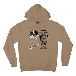 Saint Bernard Dad Happy Fathers Day To My Amazing Daddy Dog Hoodie