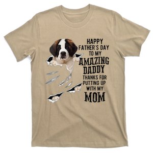 Saint Bernard Dad Happy Fathers Day To My Amazing Daddy Dog T-Shirt