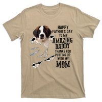 Saint Bernard Dad Happy Fathers Day To My Amazing Daddy Dog T-Shirt