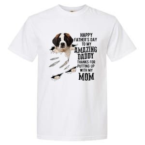 Saint Bernard Dad Happy Fathers Day To My Amazing Daddy Dog Garment-Dyed Heavyweight T-Shirt