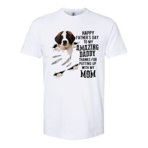 Saint Bernard Dad Happy Fathers Day To My Amazing Daddy Dog Softstyle CVC T-Shirt