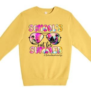 School Bus Driver Out For Summer Tie Dye Sunglasses Premium Crewneck Sweatshirt