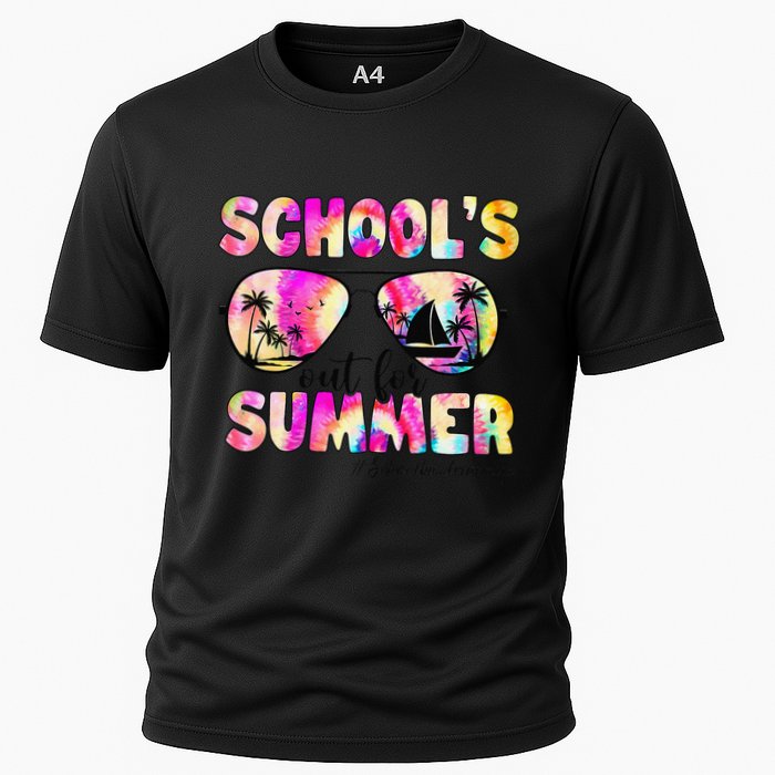 School Bus Driver Out For Summer Tie Dye Sunglasses Cooling Performance Crew T-Shirt