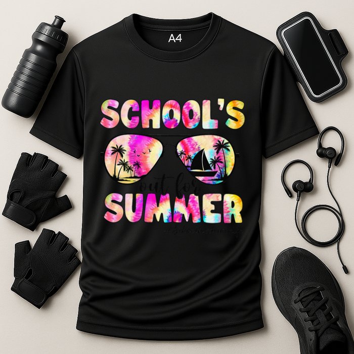 School Bus Driver Out For Summer Tie Dye Sunglasses Cooling Performance Crew T-Shirt