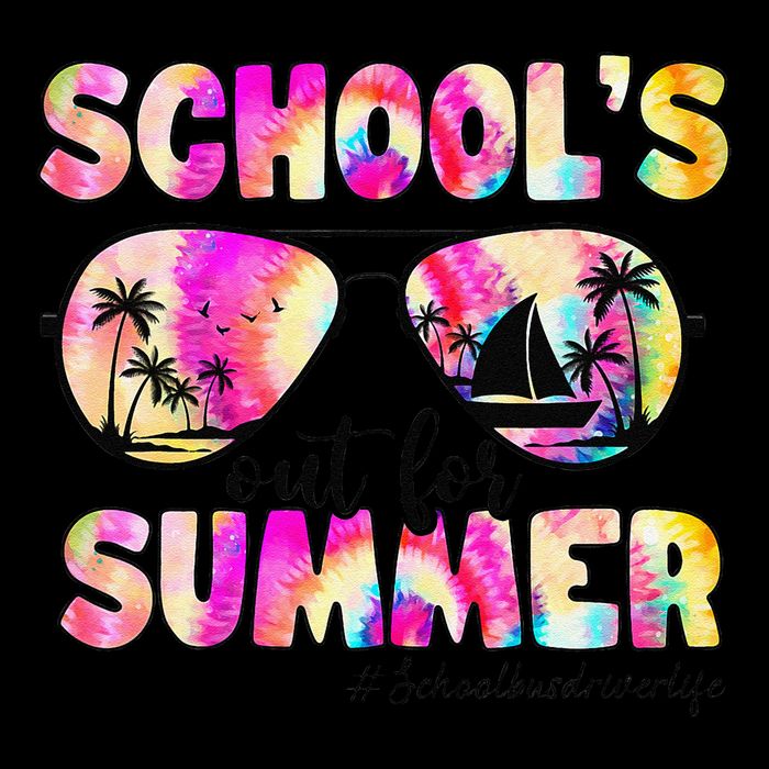 School Bus Driver Out For Summer Tie Dye Sunglasses Cooling Performance Crew T-Shirt