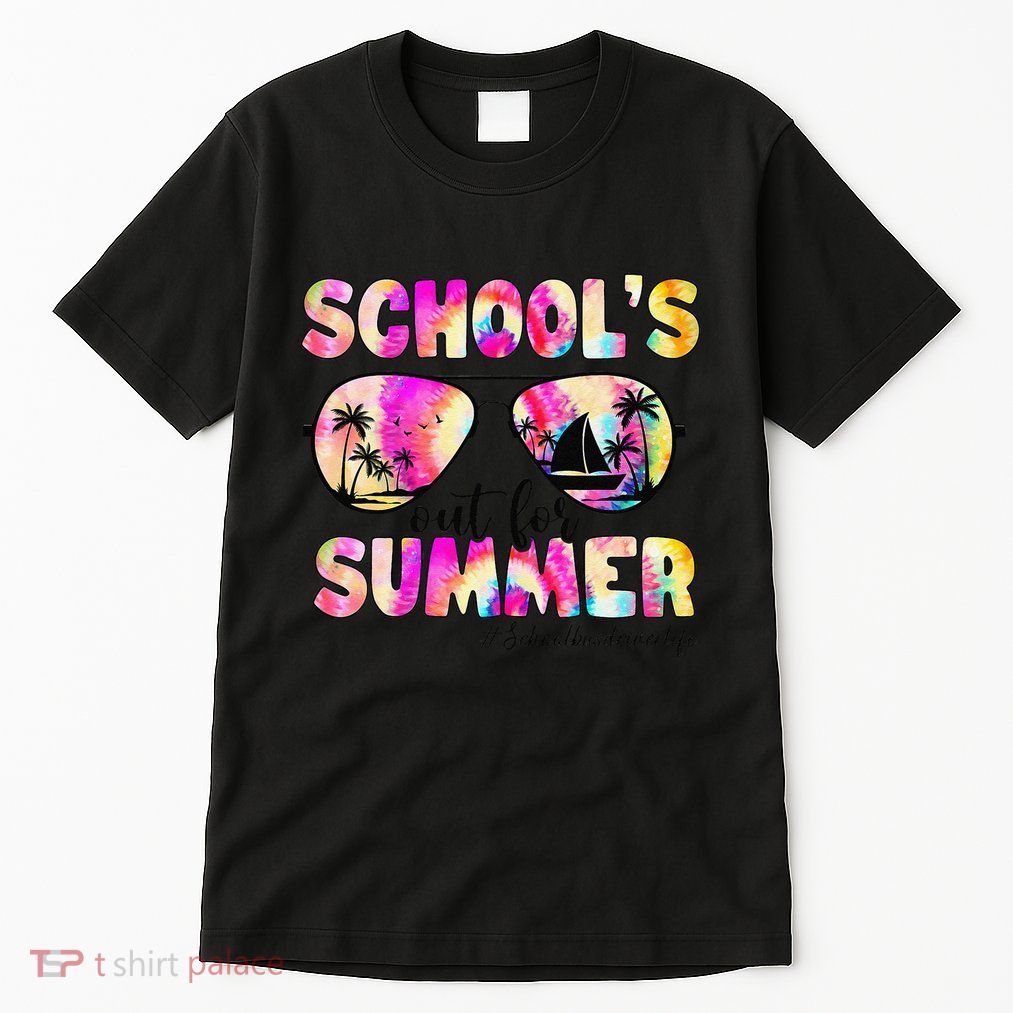 School Bus Driver Out For Summer Tie Dye Sunglasses Tall T-Shirt