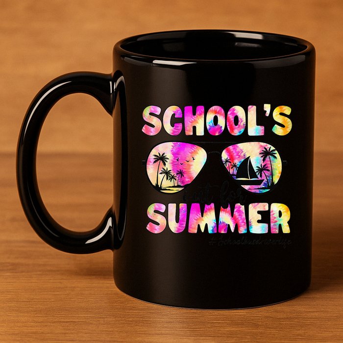 School Bus Driver Out For Summer Tie Dye Sunglasses 11oz C Handle Ceramic Mug