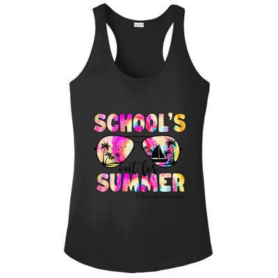 School Bus Driver Out For Summer Tie Dye Sunglasses Ladies PosiCharge Competitor Racerback Tank