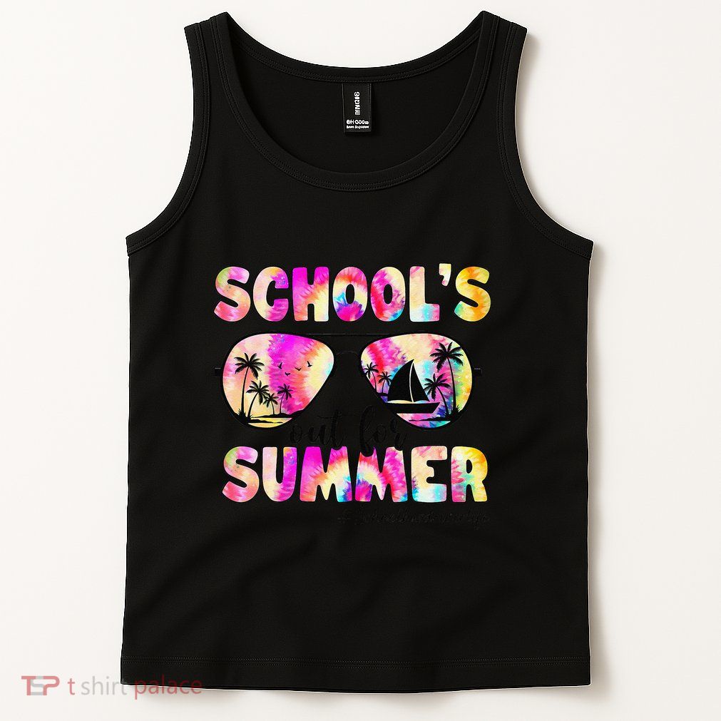 School Bus Driver Out For Summer Tie Dye Sunglasses Tank Top