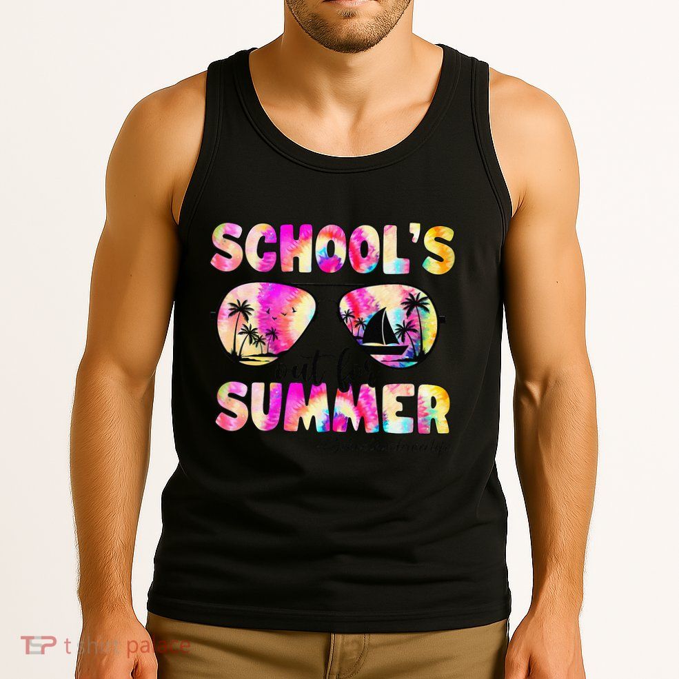School Bus Driver Out For Summer Tie Dye Sunglasses Tank Top