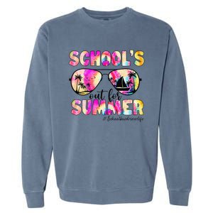 School Bus Driver Out For Summer Tie Dye Sunglasses Garment-Dyed Sweatshirt