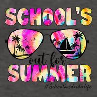 School Bus Driver Out For Summer Tie Dye Sunglasses Vector Backpack